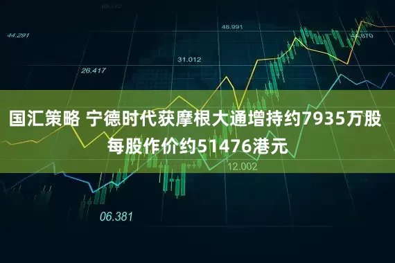 国汇策略 宁德时代获摩根大通增持约7935万股 每股作价约51476港元